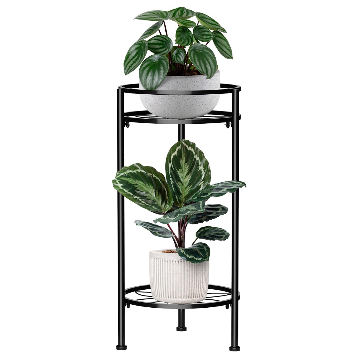 H HOMEXIN Plant Stand Indoor, 2 Tier Metal Tall Plant Stands 23.4" Multiple Plant Rack Holder, Heavy Duty Rustproof Flower Shelf Display for Apartment Corner Home Garden Patio