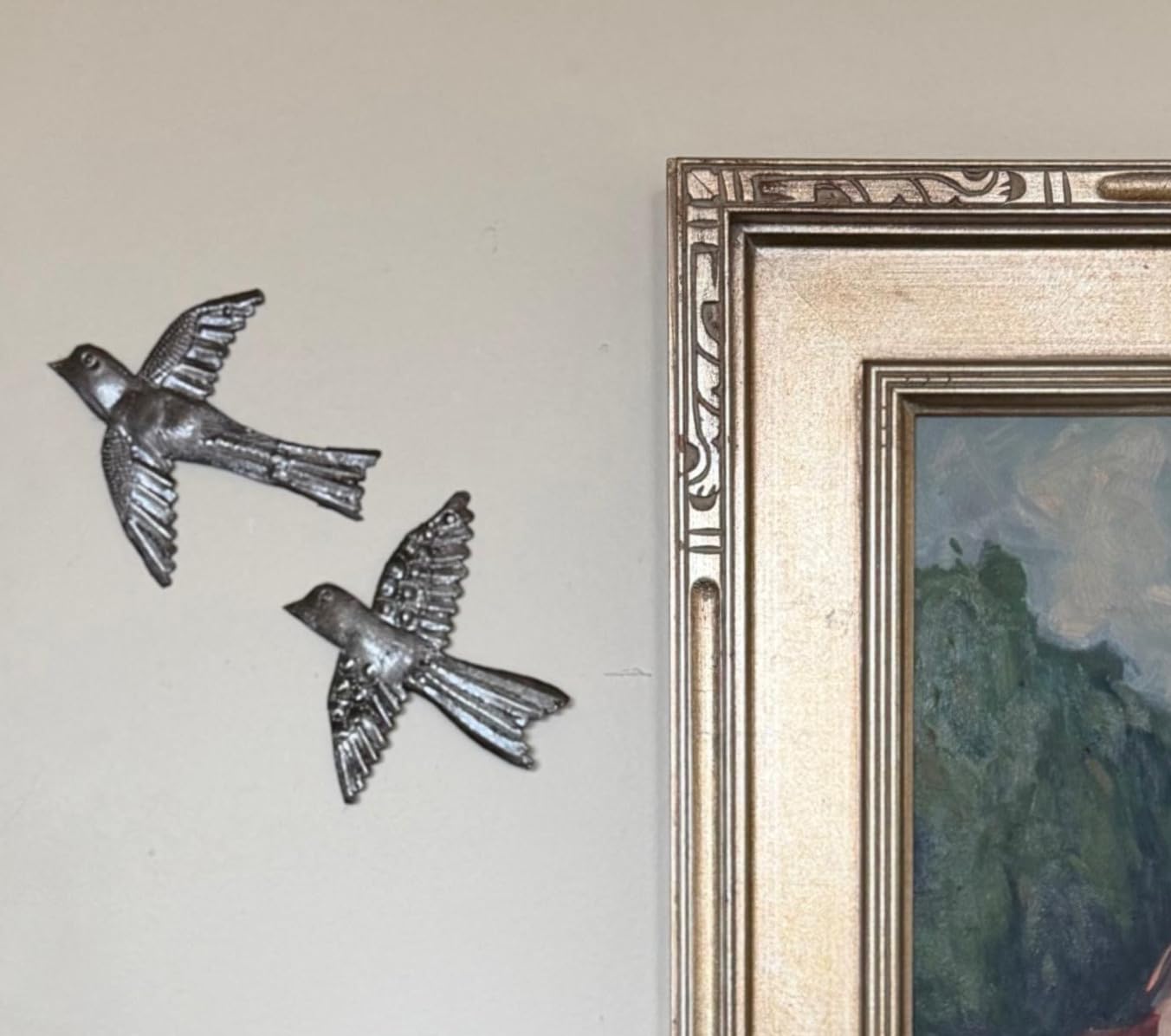 It's Cactus Set of 5 Small Birds Flying, Decorative Bird, Metal Wall Hanging Ornaments, Haitian Recycled Figurines, Nature Inspired 4 x 5 Inches