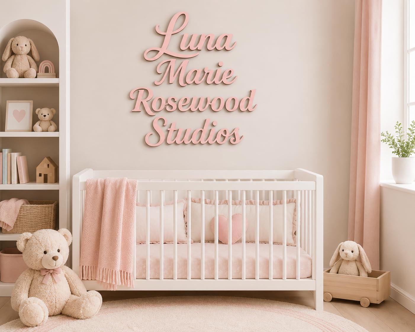 STRONGUS Personalized Wood Name Sign – Custom Nursery or Family Wall Décor – Baby Name Sign, Kids Room or Home Sign – Choose Font & Size – Rustic Wooden Gift