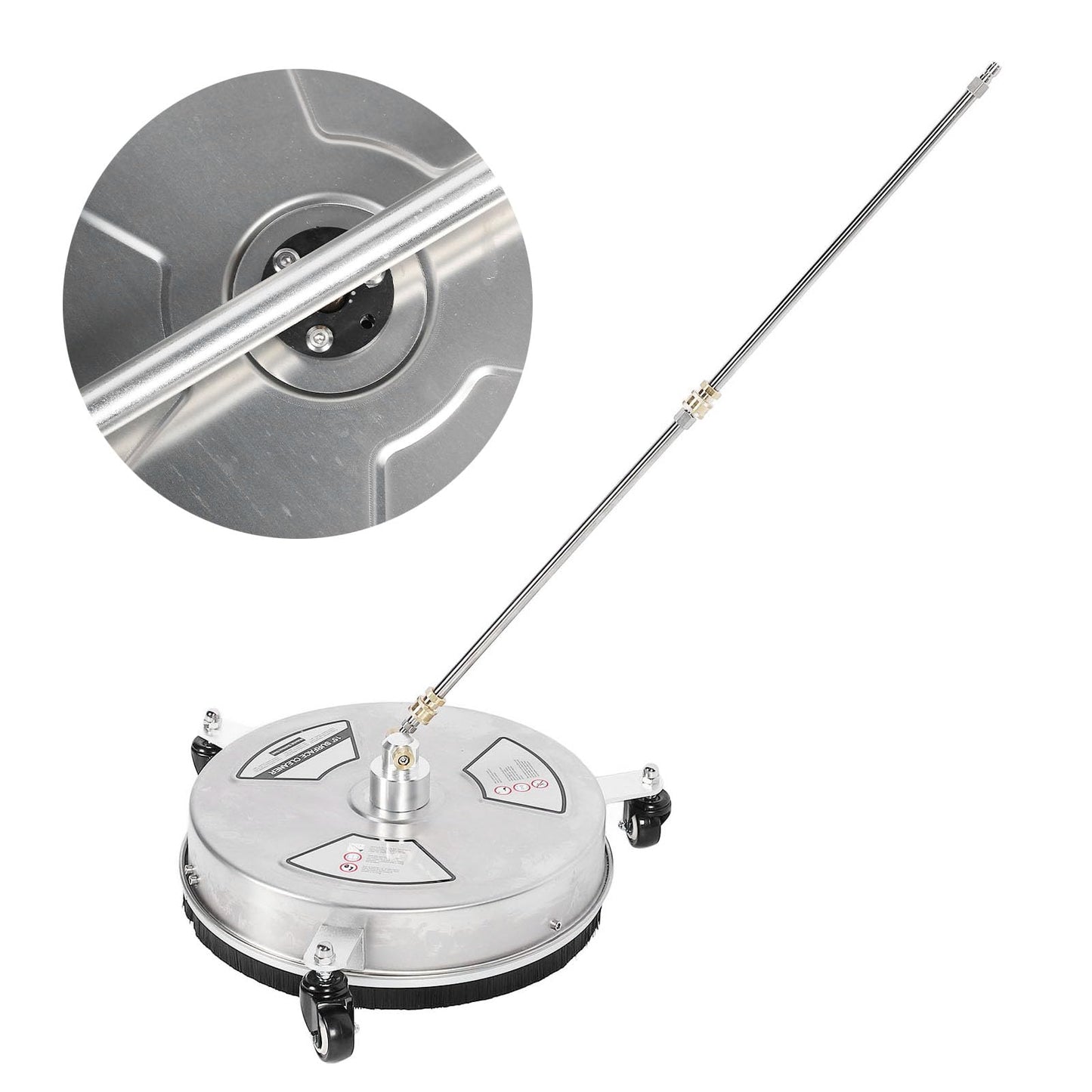 TRELVEX 4000PSI Maximum Pressure, 15 Inch Stainless Steel Surface Cleaner Driveway Power Washer Attachment, Portable Design, Powerful for Various Surfaces