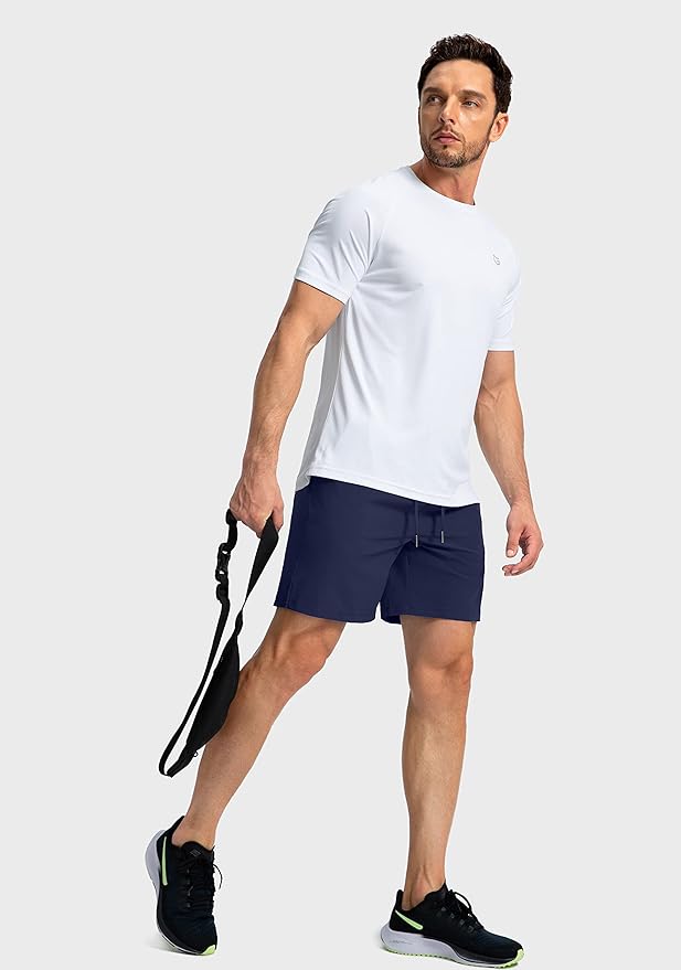 Men's Running Shorts with Zipper Pockets 9 Inch/ 7 Inch / 5 Inch Lightweight Quick Dry Gym Workout Athletic Shorts for Men