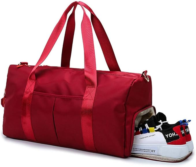 KARRESLY Sports Gym Bag for Women Travel Duffel Bag with Wet Pocket and Shoes Compartment for Training Swim Yoga(Pink)