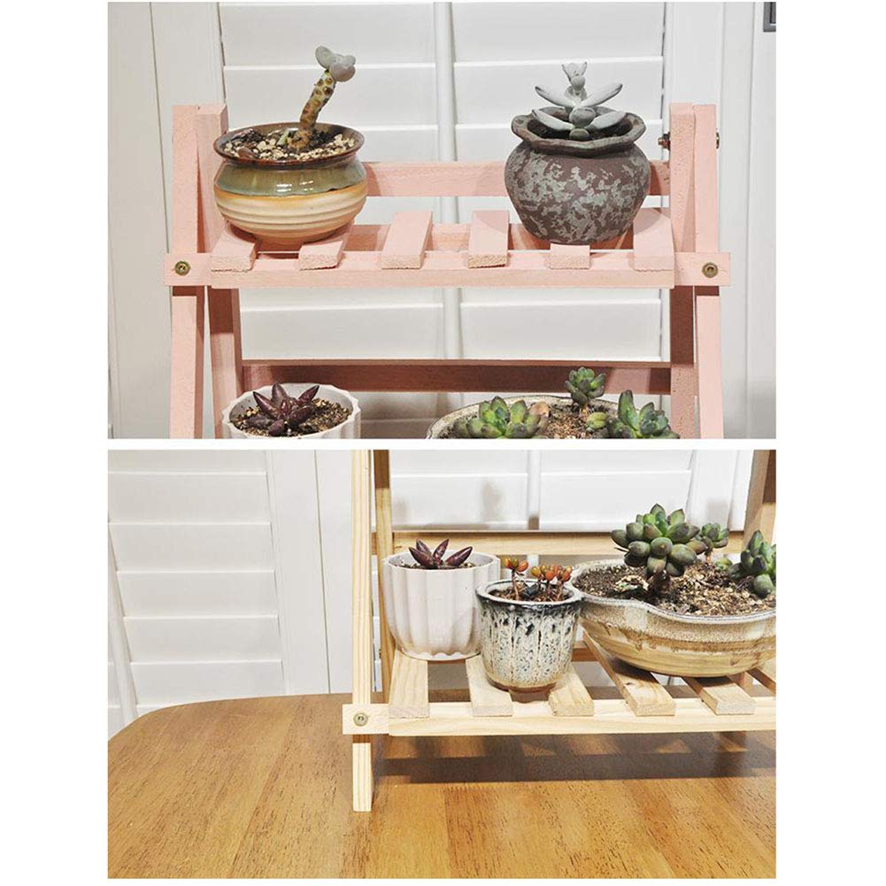 ZHZXBDGQ Wooden Plant Stand, 2 Tier Flower Display Rack Holder, Indoor Outdoor Plant Stand Flower Pots Holder for Home Desktop Garden Patio Balcony Decoration-White