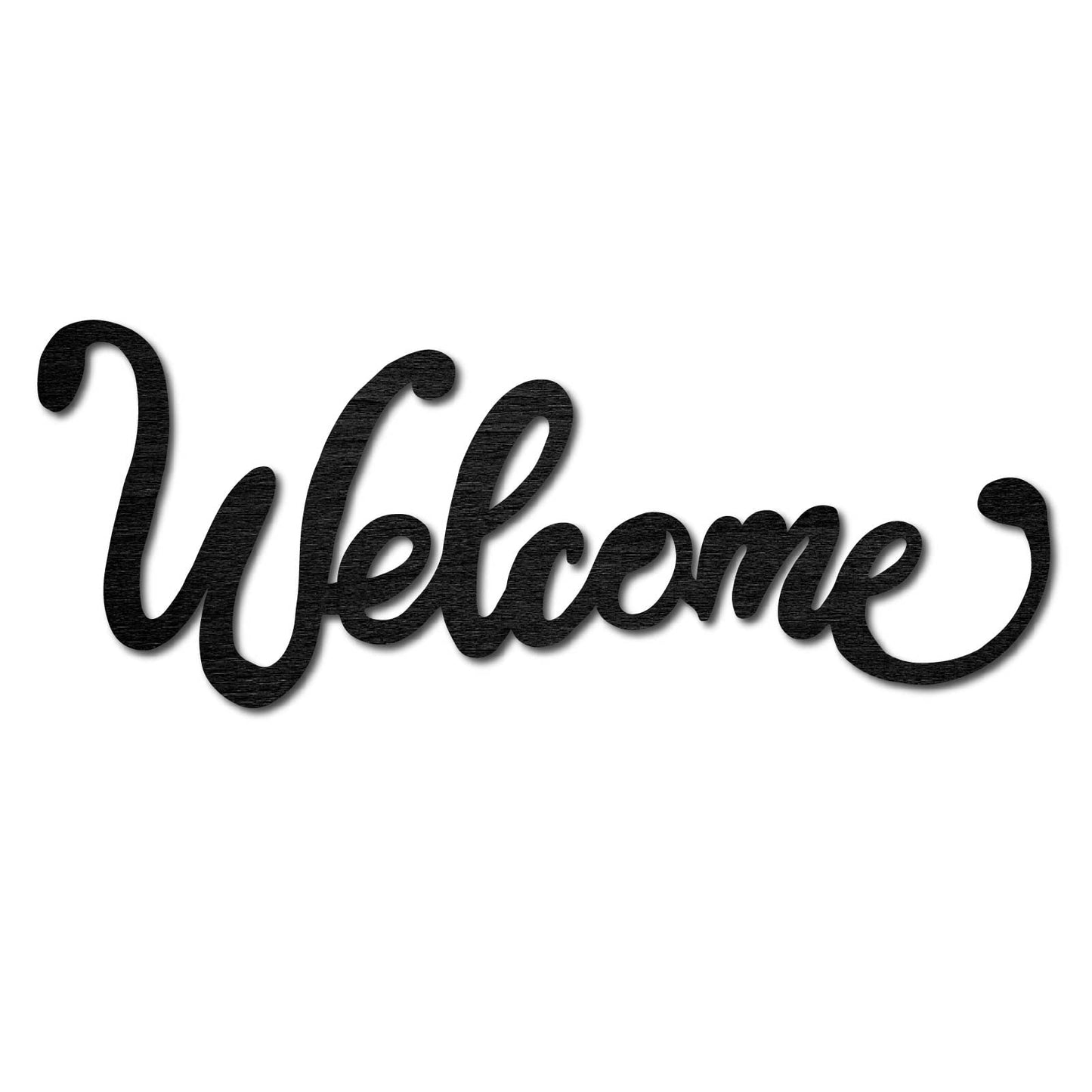 CREATCABIN Wood Cutout Welcome Sign Laser Cut Wooden Wall Decor Sculpture Hanging Decor Wall Art Decoration for Home Gallery Office Front Door Black 12 x 4.5 inch