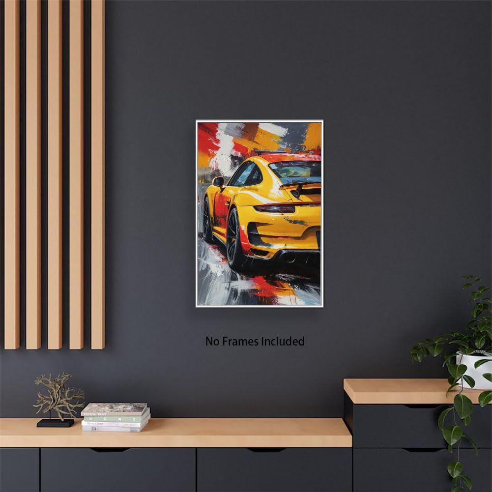 TOCDGOO Graffiti Sports Car Wall Art, Modern Abstract Supercar Art Canvas Print, Automotive Wall Decor, 16x24 inch Unframed
