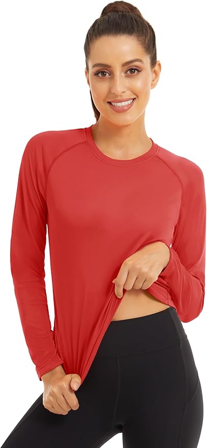 MAGCOMSEN Women's 2 Pack Long Sleeve Shirts UPF 50+ Sun Protection Quick Dry Swim Shirt for Rash Guard Fishing Workout