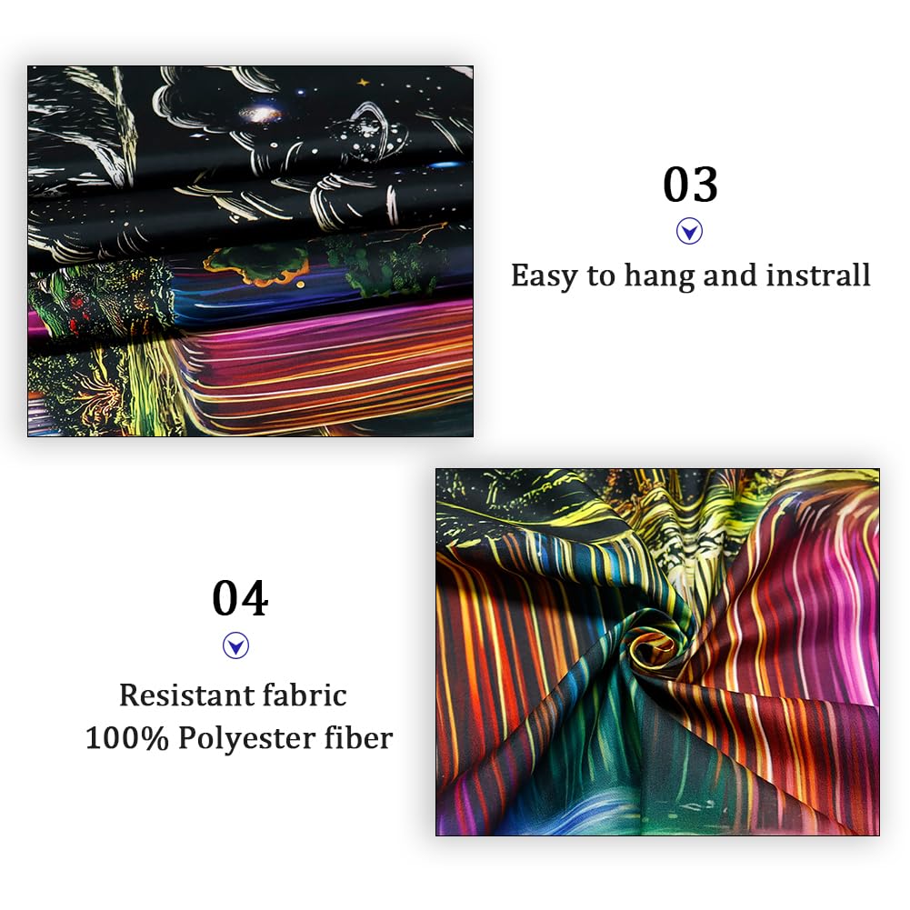 Lahasbja Galaxy Waterfall Tapestry Trippy Sun Wall Hanging Aesthetic Cosmic Space Tapestries Black and White Mountain Forest Trees Wall Decor Hippie Sketched Nature Landscape Backdrop for Bedroom