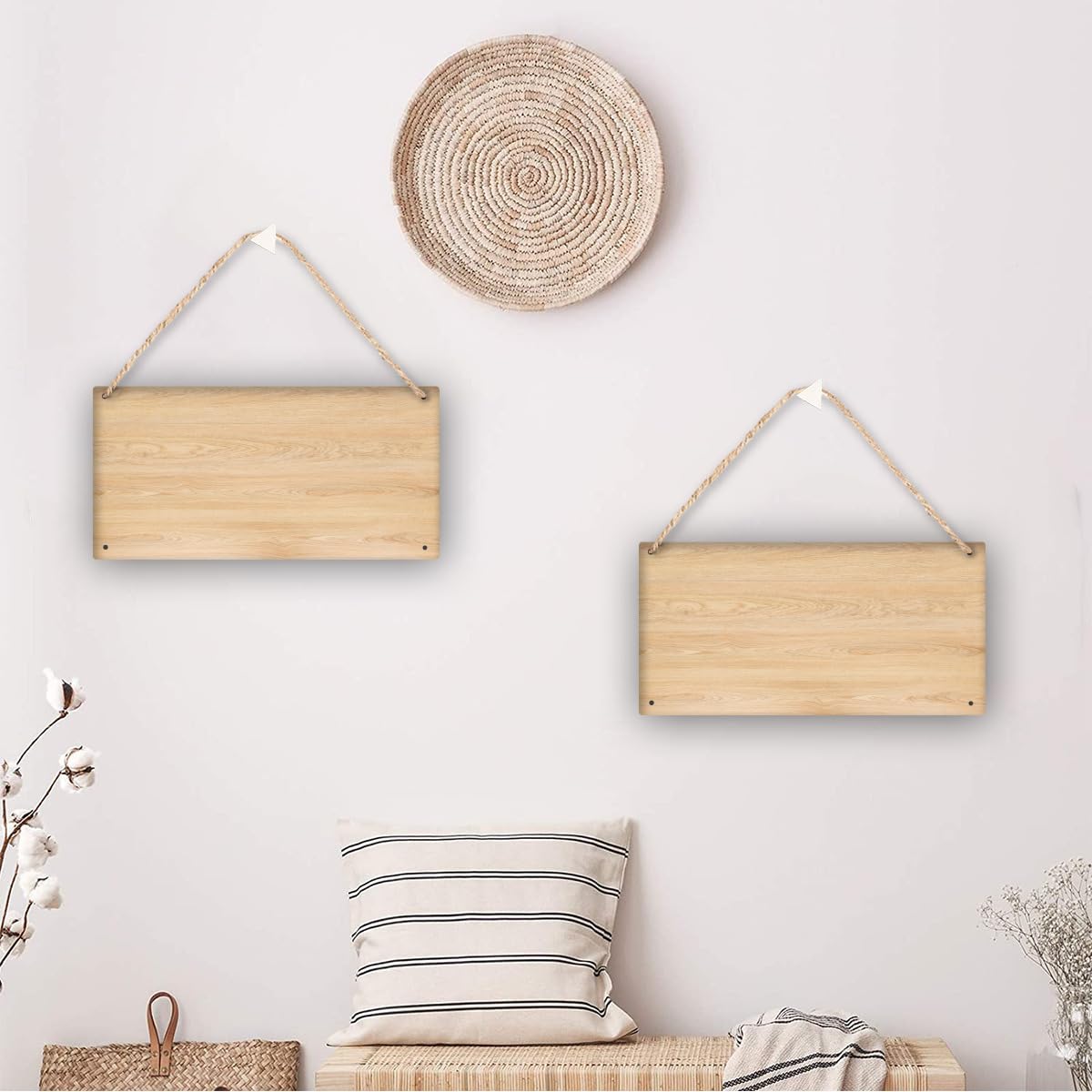 ZOLRITH Personalized Wooden Signs with Name Logo Photo Any Text Customizable Garden Sign Customized Room Sign Wall Hanging Sign Decoration for Front Door Home Kitchen Garden, Rectangular-Blank 12"x6"