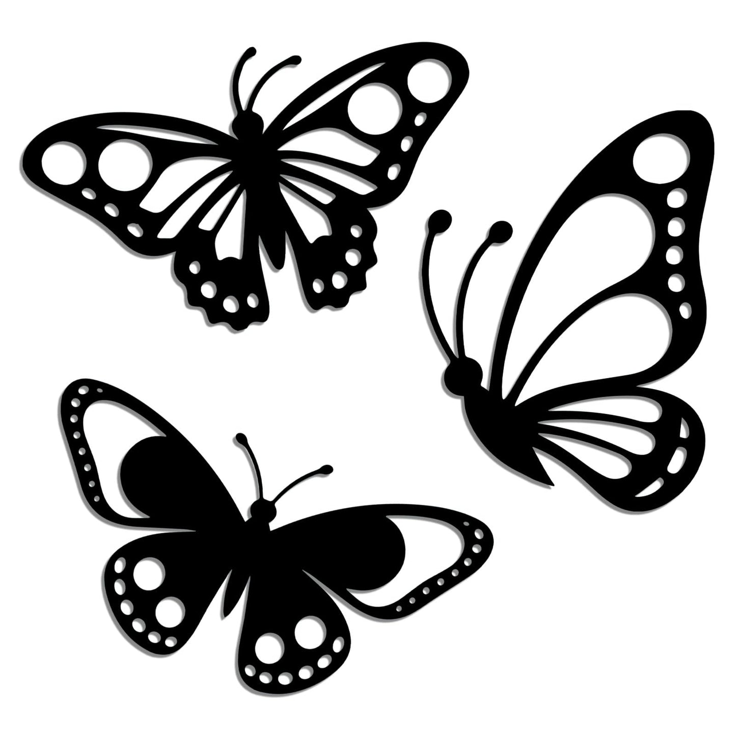 Kercan Metal Butterfly Decor Set of 3, Fence Decor Sculpture Hanging, Metal Butterflies Outdoor Decoration for The Garden, Patio, Fence, Home, and Yard