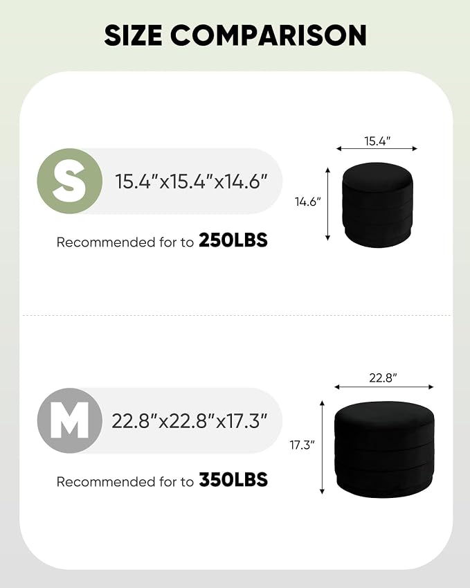 B FSOBEIIALEO Round Velvet Storage Ottoman with Tray, Folding Ottoman with Storage Coffee Table Foot Rest for Dorm Room, Living Room Black, 15.35"x15.35"x14.57"