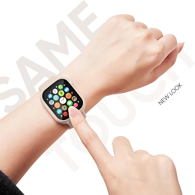 Compatible for Apple Watch Series 11 10 Band 42mm and Case with Screen Protector, Soft Silicone Sport Strap Bands and Protective Cover with Tempered Glass for iWatch Series 11 10