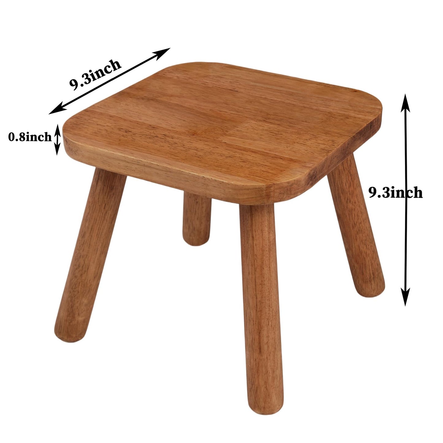 zaowofires Solid Wood Step Stool，Wooden Plant Stool, Wood Plant Stand, Round Footstool, Removable Portable, Small Short Shoe Changing Stool (Walnut, 9.3inch)