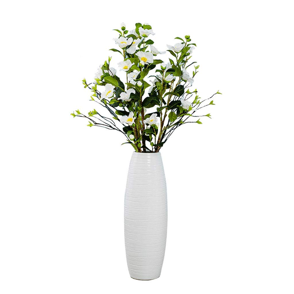 sdneNest Floor Vase Ceramic Handcrafted Gifts Decoration Porch Living Room Flower Arrangement 60cm*13cm*13cm.