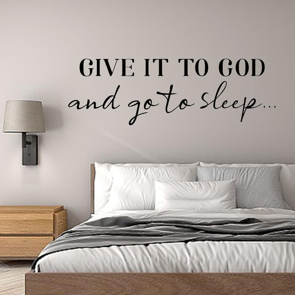 SUPERDANT Wall Decals Give It to God Quotes Wall Stickers Vinyl Art Decor Stickers DIY Saying Vinyl Art Decal Sticker Home Decoration for Living Room Bedroom Kitchen School Dormitory Wallpaper Decor