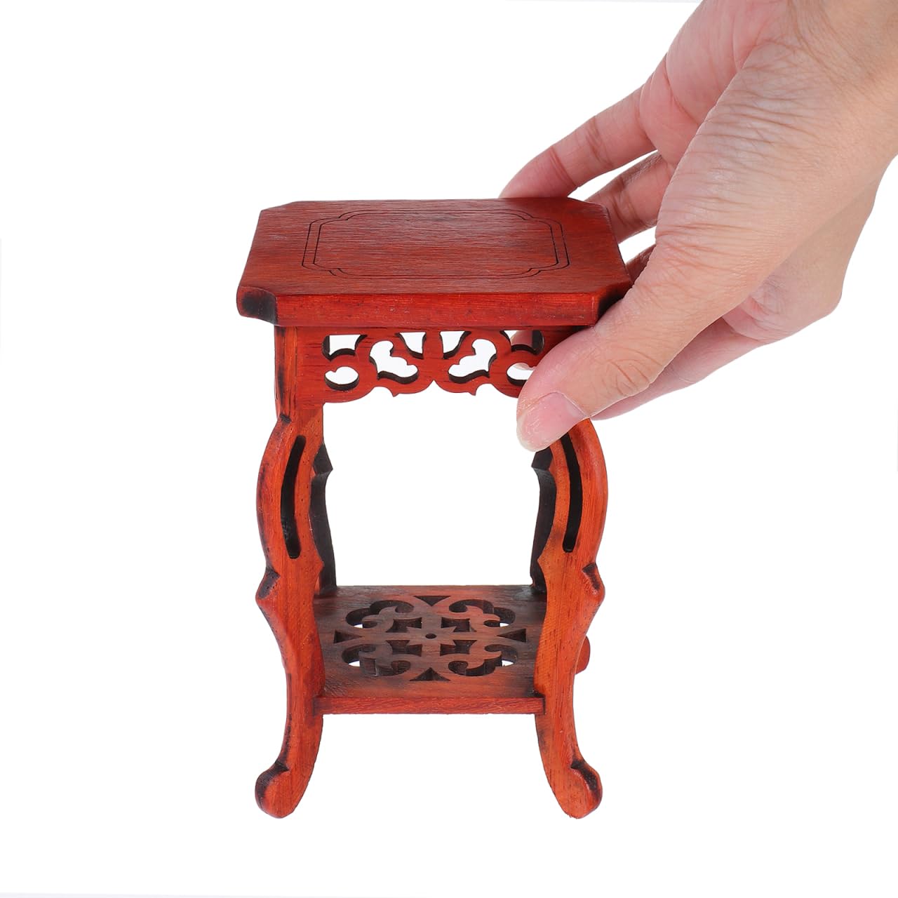 Garneck Wood Plant Stand Unique Design Small Decorative Pedestal Base for Indoor Plants 100% Natural Wood for Home and Garden Decoration