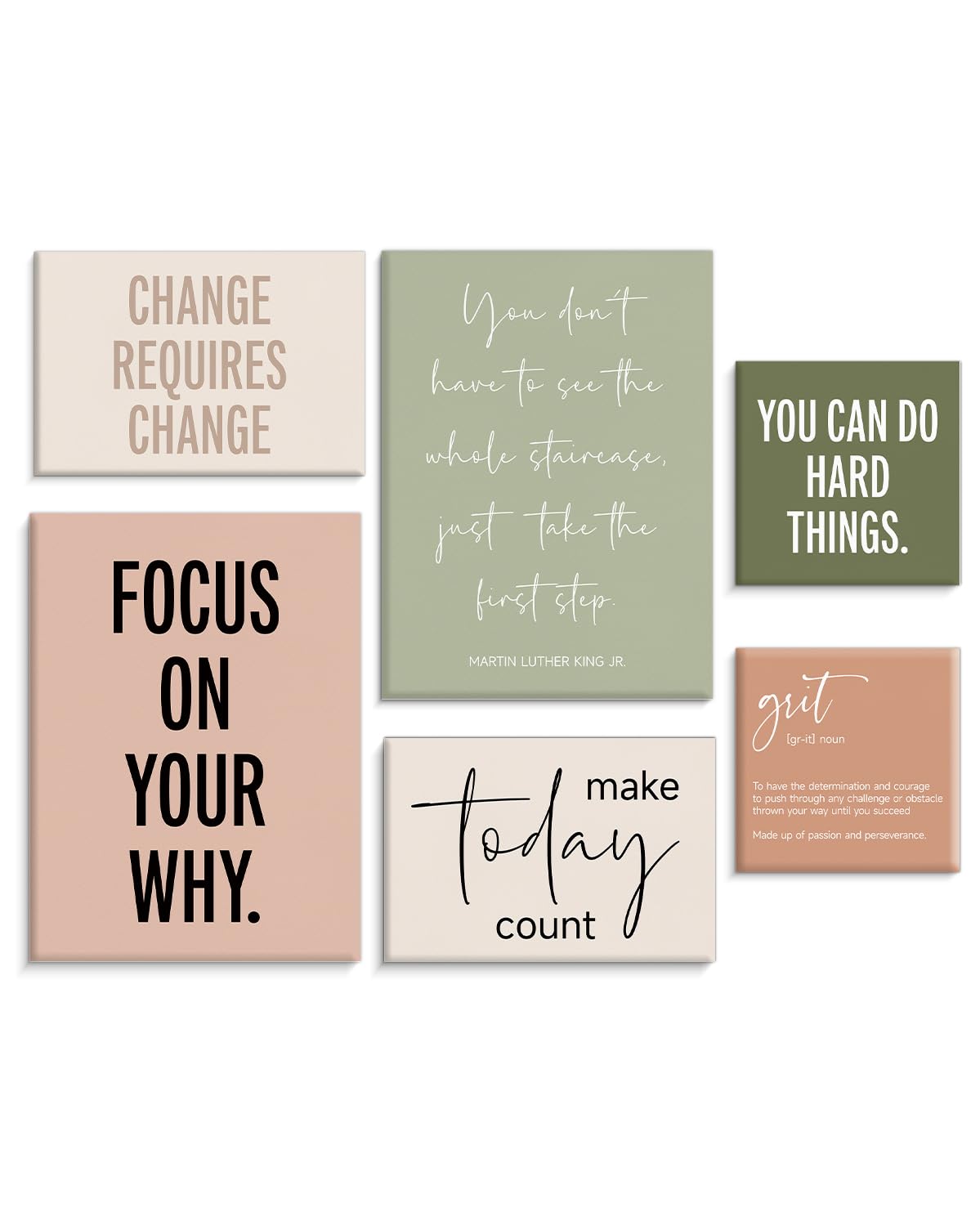 Framed Motivational Office Wall Decor, Set of 6 Boho Inspirational Canvas Wall Art Office Decorations for Work, Positive Affirmations Quotes Posters for Workout Room Home Bedroom
