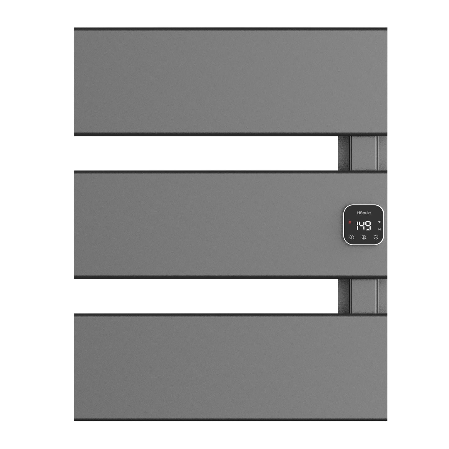 HSTRUKT Electric Towel Warmer, Heated Towel Rack with Thermo Control and Timer, Fast Heating Towel Rail for Bathroom with Memroy Function, Work with Smart Plug, Right-Wiring, 3 Panel, Gun Gray
