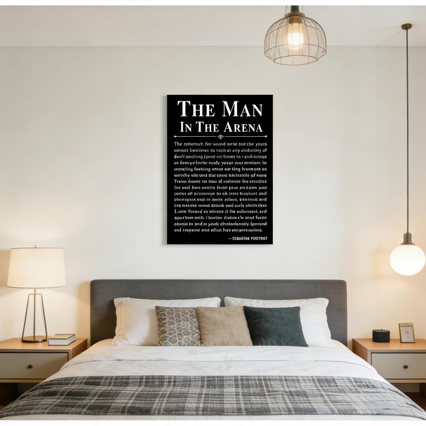 Office Inspirational Canvas Wall Art The Man in the Arena Painting picture Wall Decor Motivational Positive Quote Poster Print Artwork Gift for Men&Women Office Home Decoration 12x16 in Black Canvas