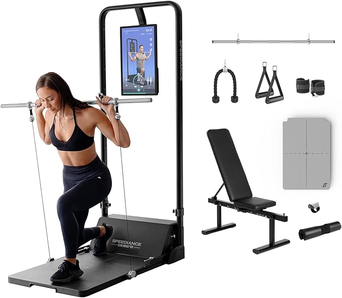 Gym Monster Works Plus & Adjustable Barbell Hooks & Skiing Handles 2 Bundle