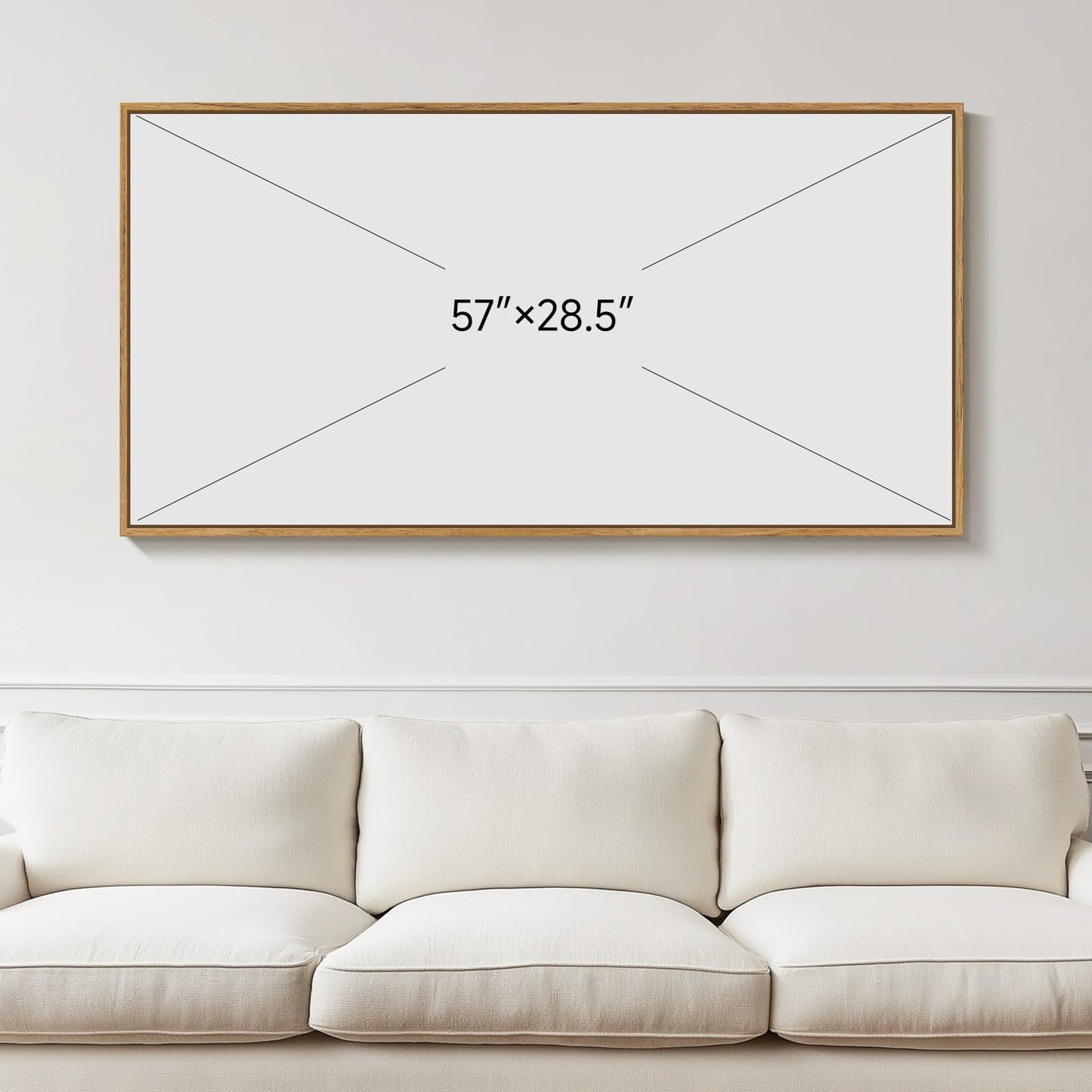 Large Framed Rustic Canvas Wall Art for Living Room, Neutral Abstract Nature Modern Prints Paintings Artwork for Walls, Horizontal Lake Landscape Pictures Wall Decor for Bedroom and Office, 30x60 In