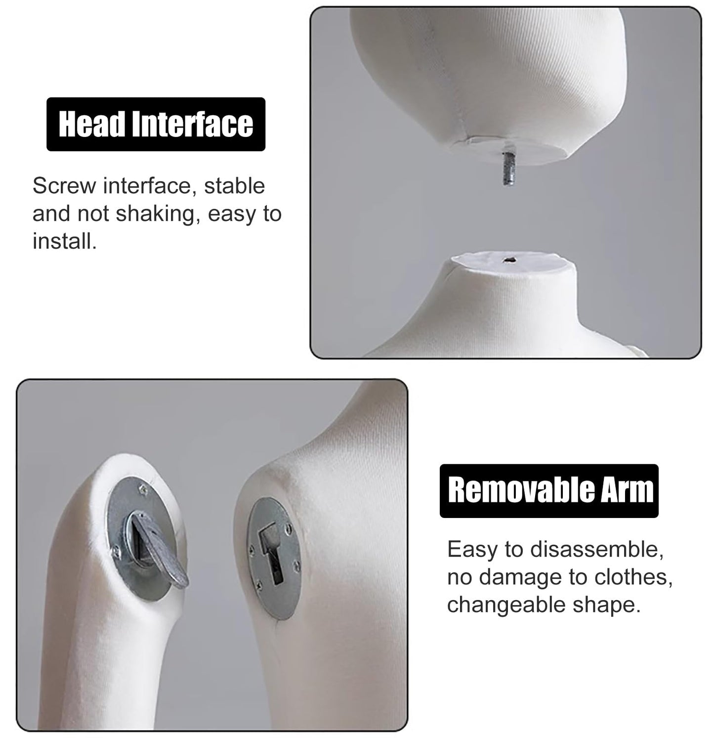 Adjustable Soft Full Body Mannequin for Kids Ages 1-14, Ideal for Boutique & Retail, Styrofoam Dress Form Dummy in White, Perfect for Displaying Children's Clothing(White 3 Years Old)