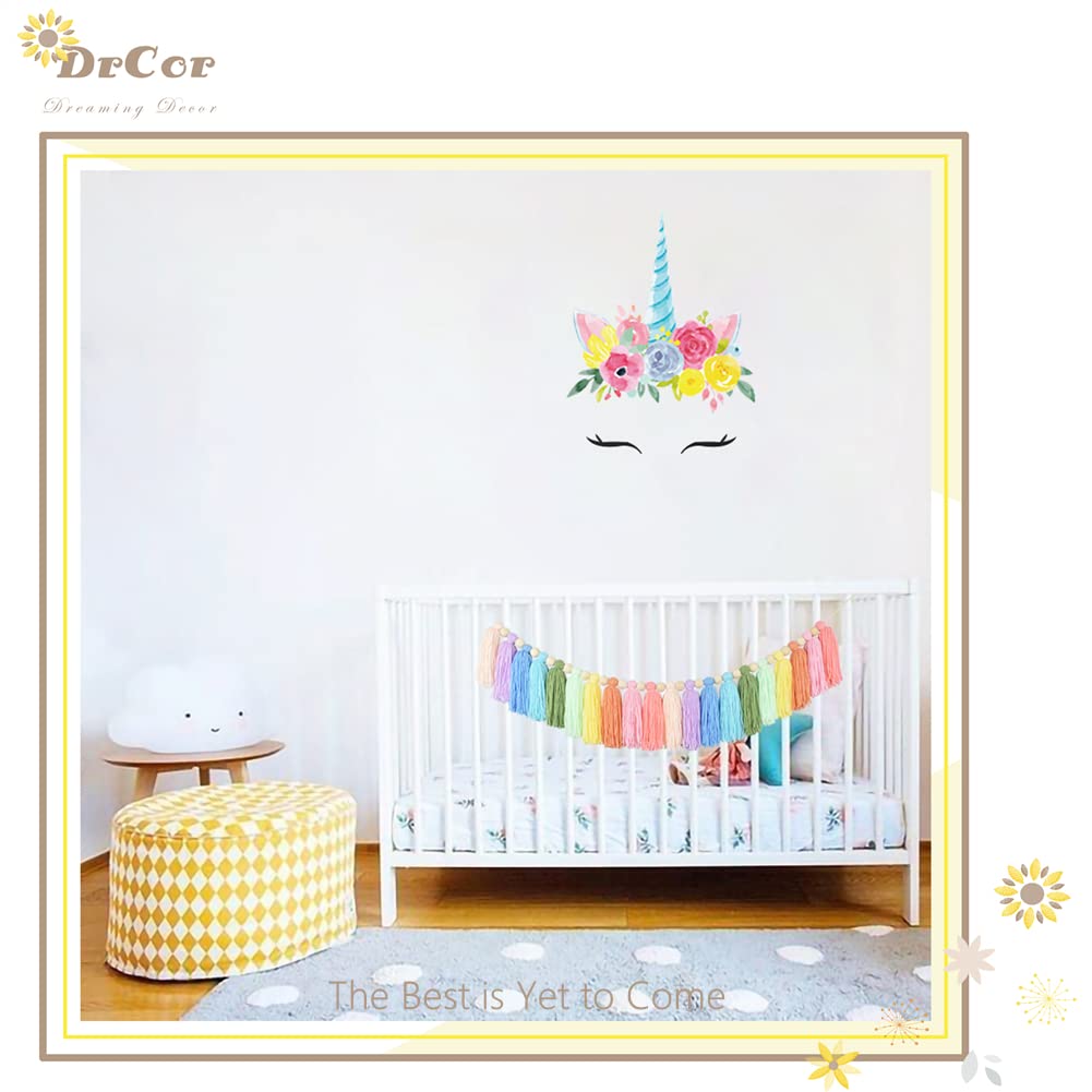 DrCor Pastel Rainbow Tassel Garland – Boho Classroom Decor for Back to School, Baby Shower, Party Banner for Nursery, Kids Room, Birthday or Graduation Decoration