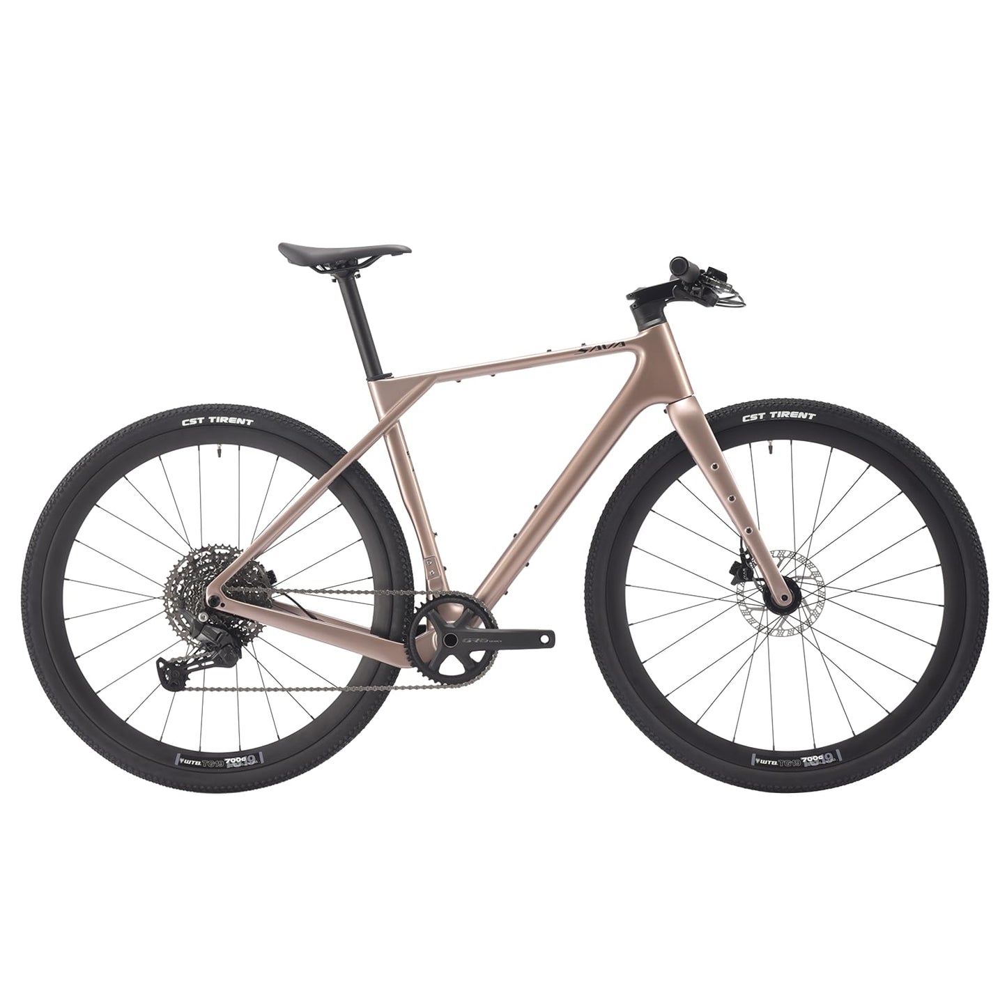 SAVADECK Carbon Gravel Bike - T800 Carbon Frame & Fork | Shimano U6000 11-Speed Groupset | Hydraulic Disc Brakes | 700CX40mm All-Terrain Tires | Men & Women Road/Off-Road Bicycle (Gold, 51cm)