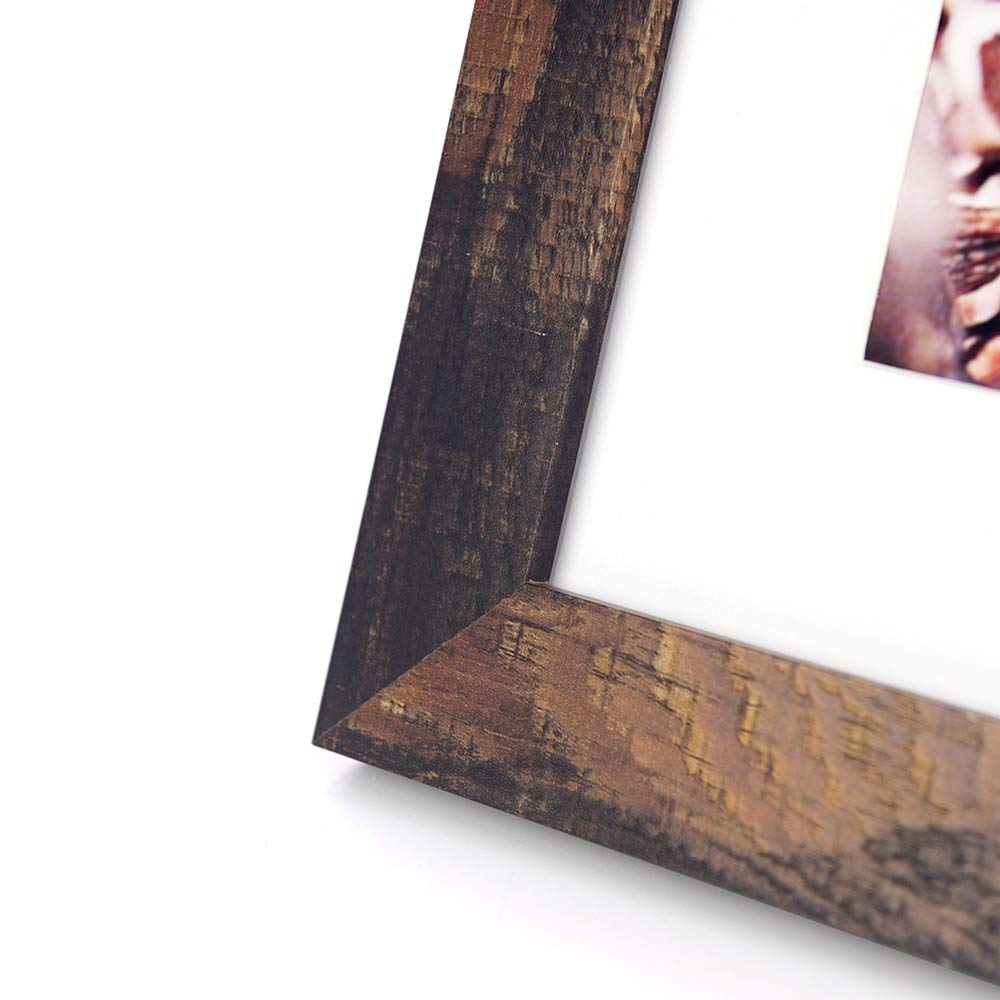 Scholartree Wooden Brown 8x10 Picture Frame 2 Set in 1 Pack can Display 8x10 picture without mat or 5x7 picture with mat