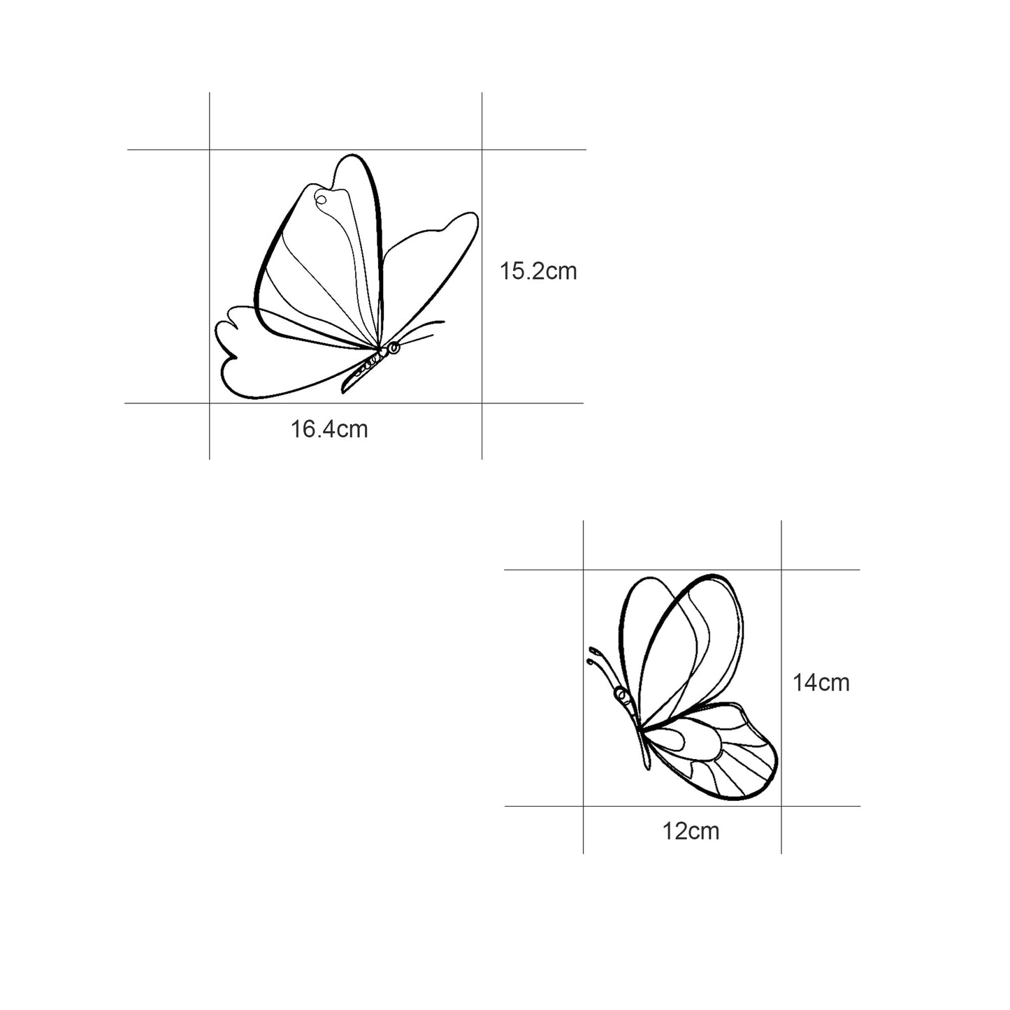 EONBES Black Metal Butterfly Wall Art Wall Decor Wall Sculpture Wall Hanging, Steel Metal Line Art, for Living Room Bedroom, 2 Pieces