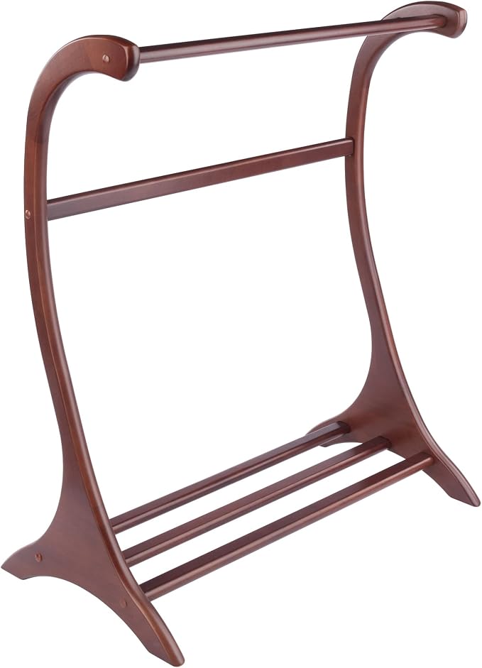 Winsome Bella Blanket Rack in Walnut Finish