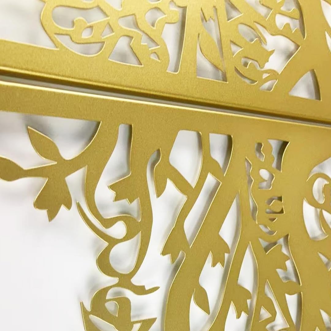 JFUJFU Islamic 3D Tree of Life Metal Wall Art - Large Iron Hanging Sculpture for Living Room, Bedroom & Home Decor (Total Size: 48 x 23 inches)