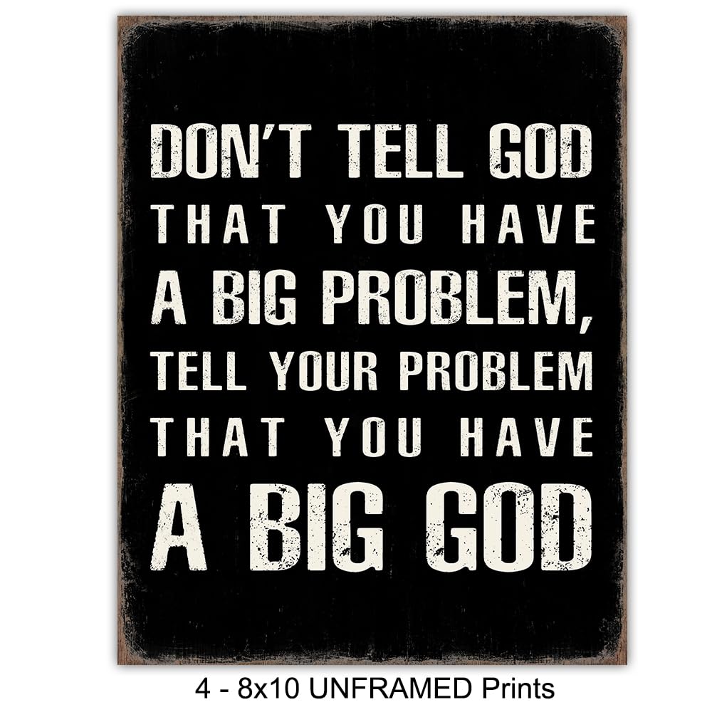 Bible Verse Quotes Wall Decor - Inspirational quote Christian Gifts for Men - Christian Wall Art - religious Signs - Scripture Decor - God Decoration - spiritual positive Motivational poster Set