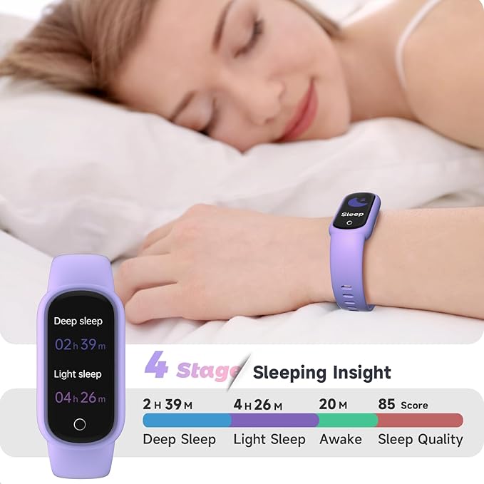 Fitness Tracker Watch with Heart Rate/Sleep Tracker/IP68 Waterproof, Activity Tracker with Pedometer Step Counter, Health Watch for Women with 14 Sports Compatible Android iOS, Lilac
