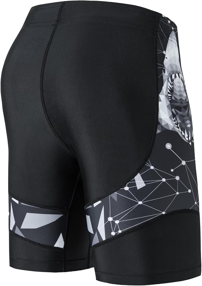 HUGE SPORTS Men's Rash Guard Swim Shorts Compression Swimming Jammer Cool Dry Active Swimsuit Workout Shorts Sports Tights