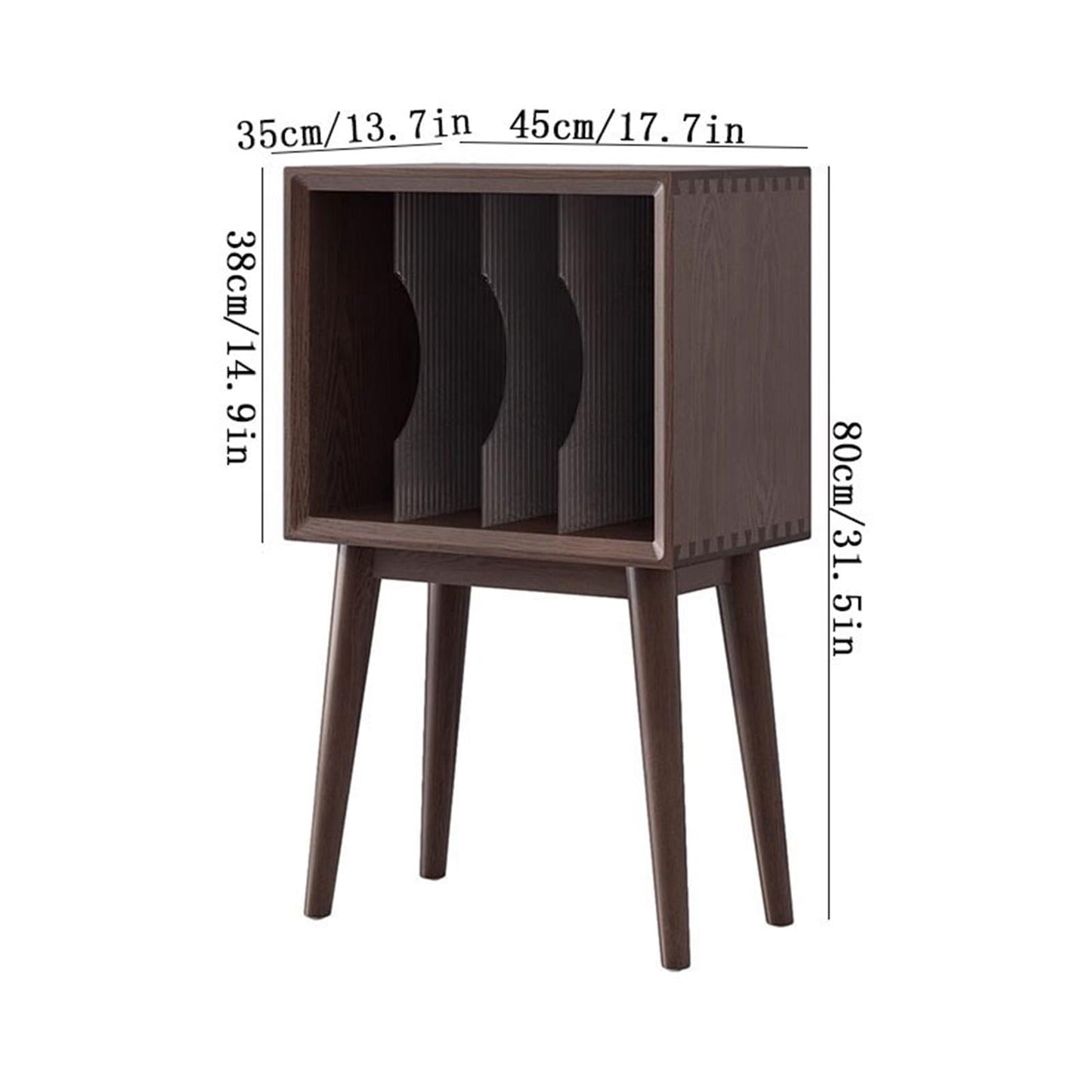 YUHUAWF Vinyl Record Holder Home Wooden Vinyl Record Storage Cabinet with Legs Display Rack for Albums Books Magazines CD Holder