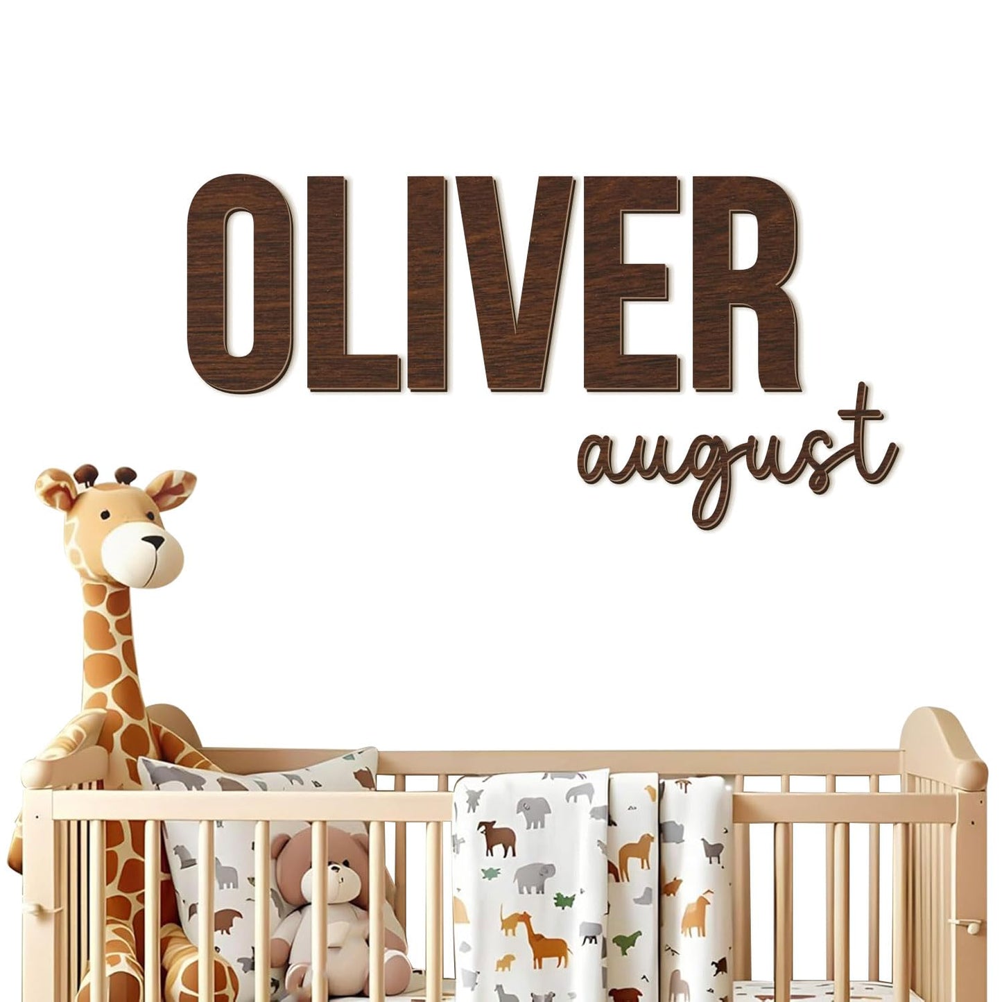 Personalized Nursery Name Sign - Custom Wooden Name Signs for Kids Room, Personalized Name Sign for Nursery - Perfect Baby Gift & Wall Name Decoration