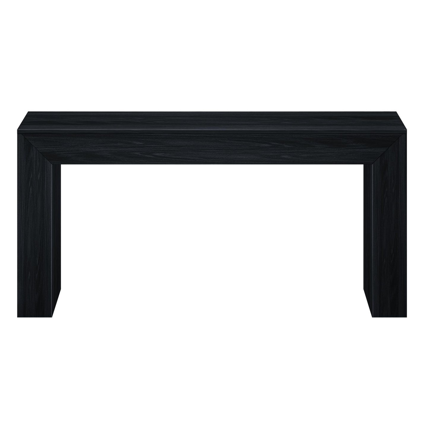 Plank+Beam Grand Console Table, 66 Inch Modern Solid Wood Sofa Table, Narrow Entryway Table for Hallway, Behind The Couch, Living Room, Foyer, Black Wirebrush
