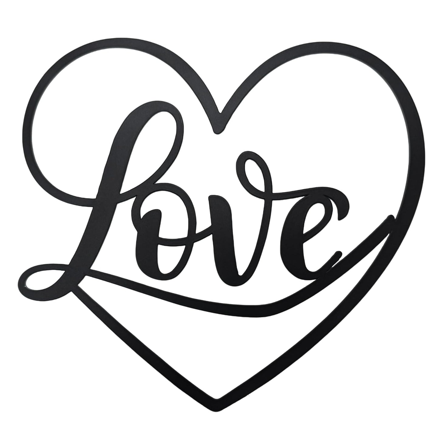 Aimto Metal Heart Love Wall Art Decor, Love Sign Wall Art for Bedroom, Living Room, Modern Wall Decor for Valentine's Day (Black)