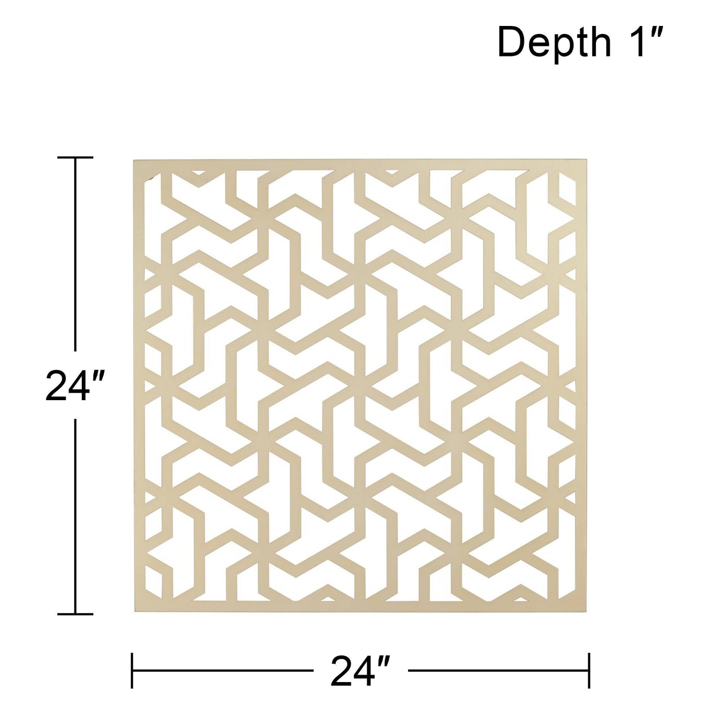 Dahlia Studios Laser Cut Puzzle Screen 24" Square Champagne Gold Wall Art