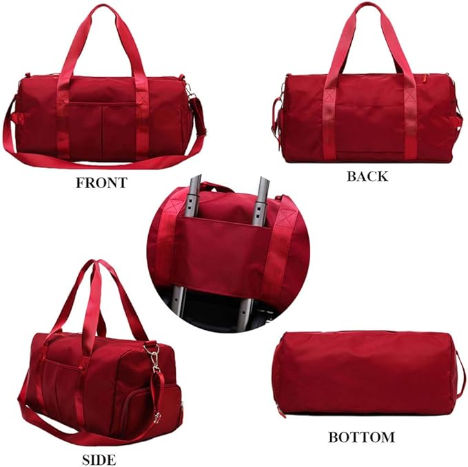 KARRESLY Sports Gym Bag for Women or Men Travel Duffel Bag with Wet Pocket and Shoes Compartment for Training Swim Yoga(Purple)