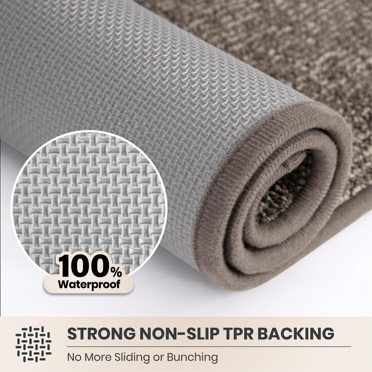 PURRUGS Dirt Trapping Door Mat 20" x 31.5", Non-Slip Machine Washable Entry Rug, Entrance Mat, Indoor Front Door Mat, Super Absorbent Entryway Rug for Muddy Shoes & Paws, Heathered Beige