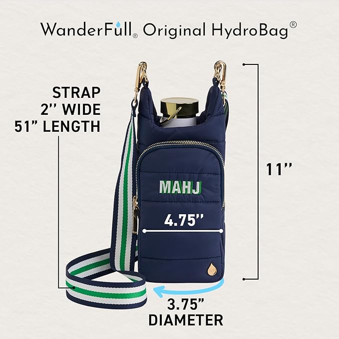 WanderFull® Original HydroBag® Collection, Water Bottle Holder w/Strap & Phone Pocket, Hands-Free Crossbody Water Bottle Bag