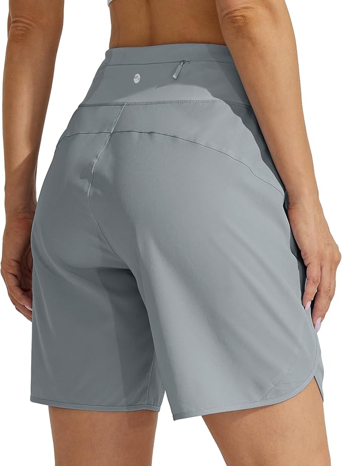 Willit Women's 7" Athletic Running Shorts Long Workout Hiking Shorts Quick Dry High Waisted Active Zipper Pocket(3X-Large)