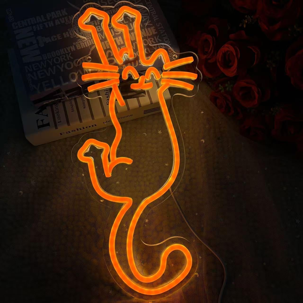 Paw Up Cat Neon Sign Animal USB Operated Decorative LED Cute Kitten LED Neon Custom Neon Sign Cat Lovers Gift Cat holding Sign