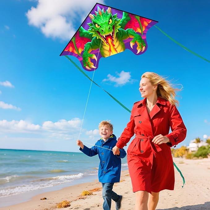 Xida Kites for Kids Ages 4-8, Large Kite for Adults, Easy to Fly Beach Kites with Handle and String,Perfect for Beginners,Beach,and Outdoor Flying Fun