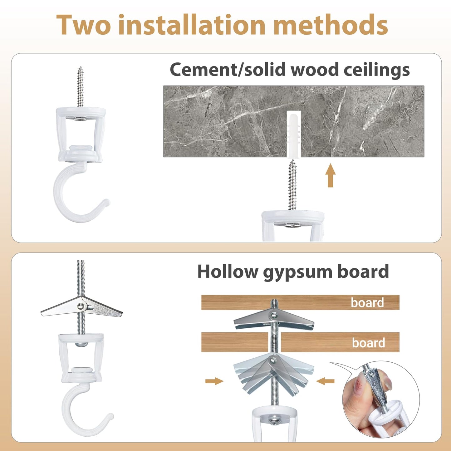 Mkono Macrame Plant Hanger and Ceiling Hooks Set