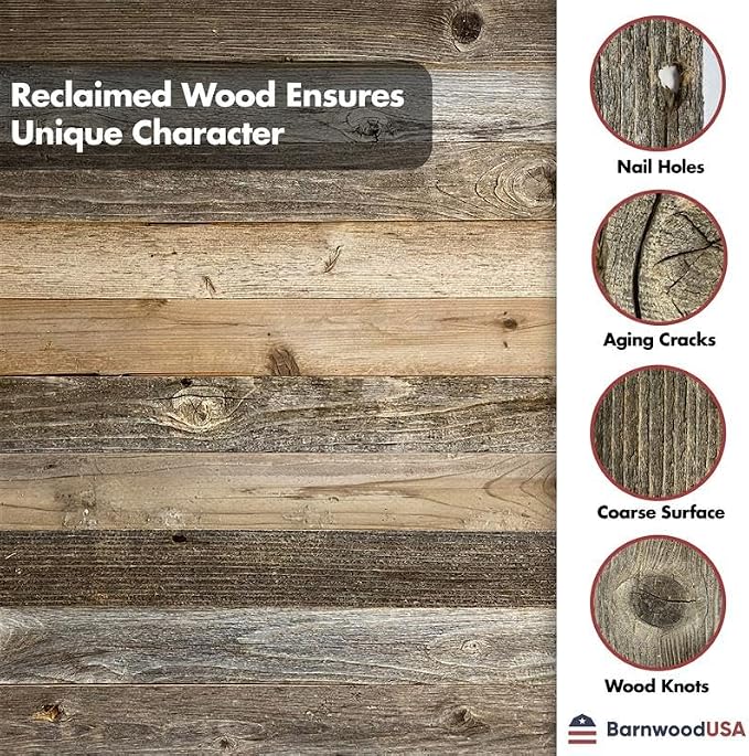 BARNWOODUSA Rustic Farmhouse Decorative Ladder - Our 47 inch Ladder can be Mounted Horizontally or Vertically and is Crafted from Upcycled Wood No Assembly Required Weathered Gray
