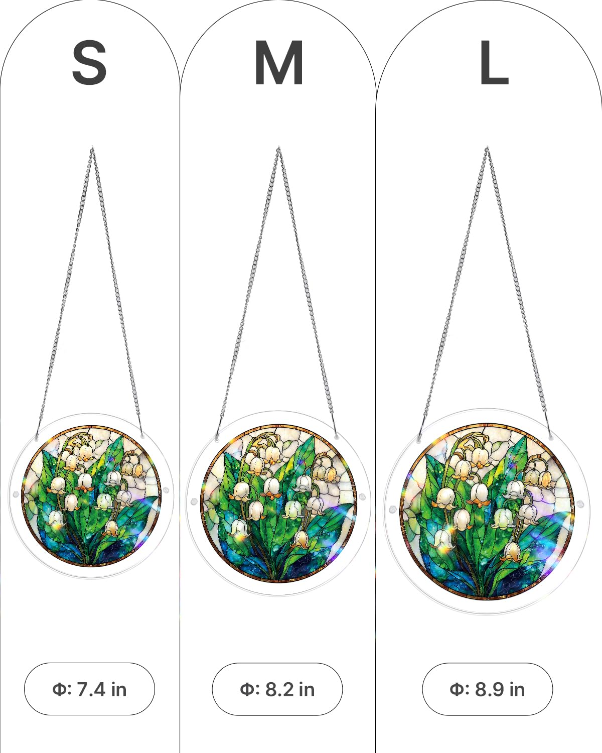 KaayeeWood 83 Pieces Acrylic Suncatcher Puzzle, Unique Secret Lily Valley Acrylic Sun Catcher Puzzle Kit for Doors Garden and Window Hanging, DIY Suncatcher Kits for Adults, 7.4 in