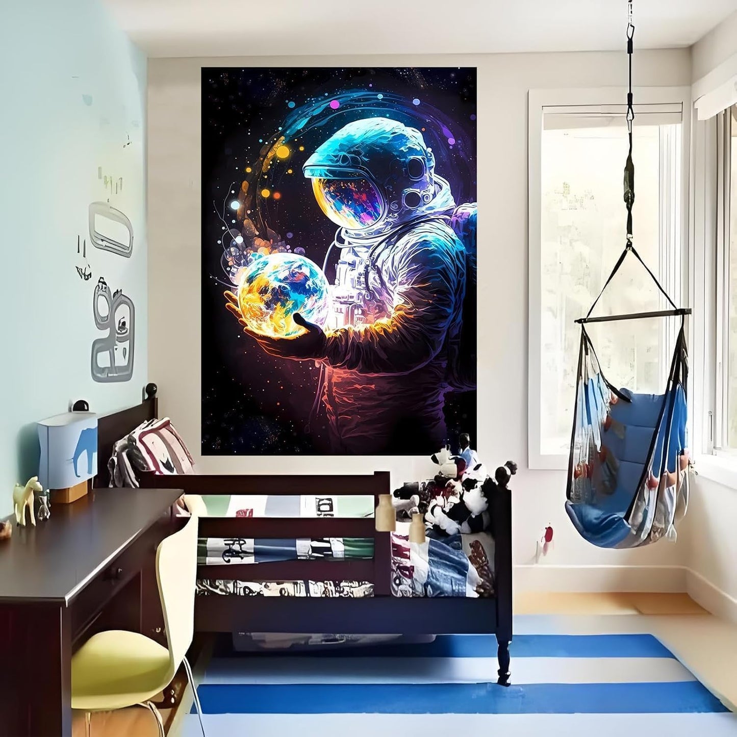 Atrippy Astronaut Space Tapestry for Bedroom, Cool Galaxy Planet Wall Hanging, Fantasy Outer Spaceman Room Decor Art Poster Aesthetic for Boys Men Guys College Dorm Living Room 40in×60in