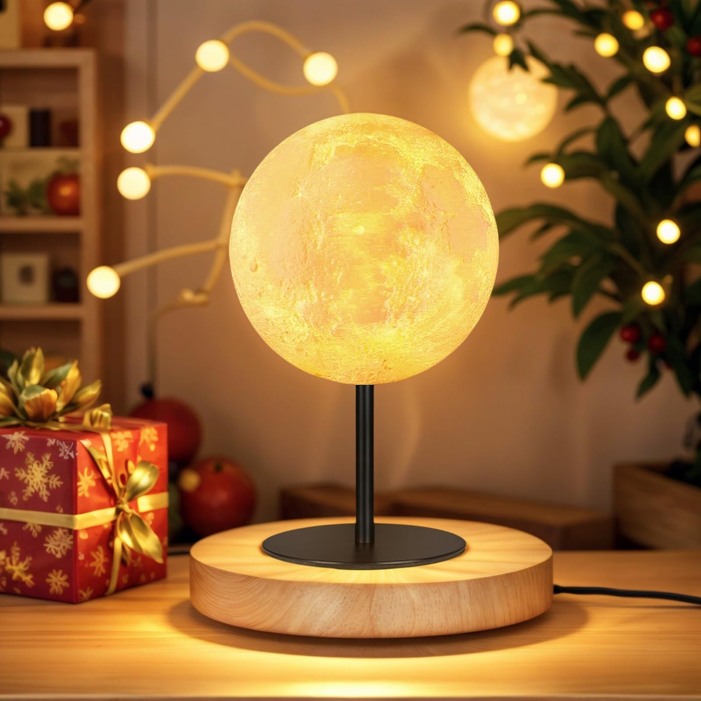 Moon Lamp Small Table Lamp for Bedroom, Dimmable Bedside Table Lamp with 30 Modes, Night Light Bedside Lamps for Night Stands, Desk Lamp for Living Room, Office, Dorm, Birthday Gifts for Kids Teens